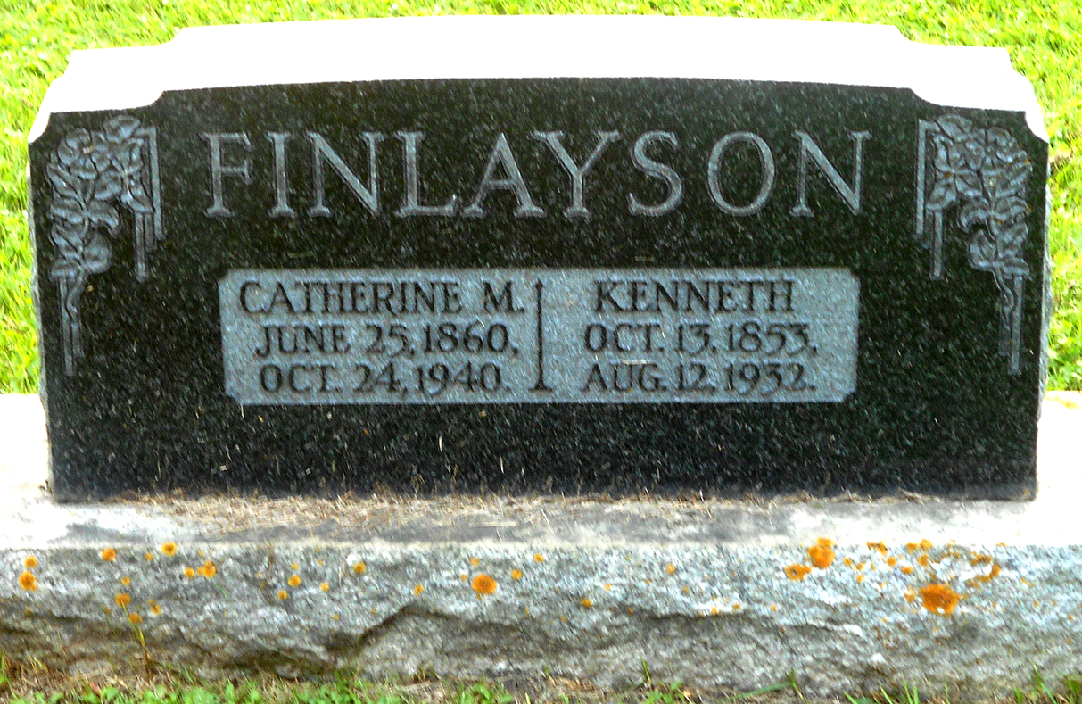 Photo of headstones/Catherine M Finlayson 1860-1940 hdstn North Battleford Mun Cem Sask